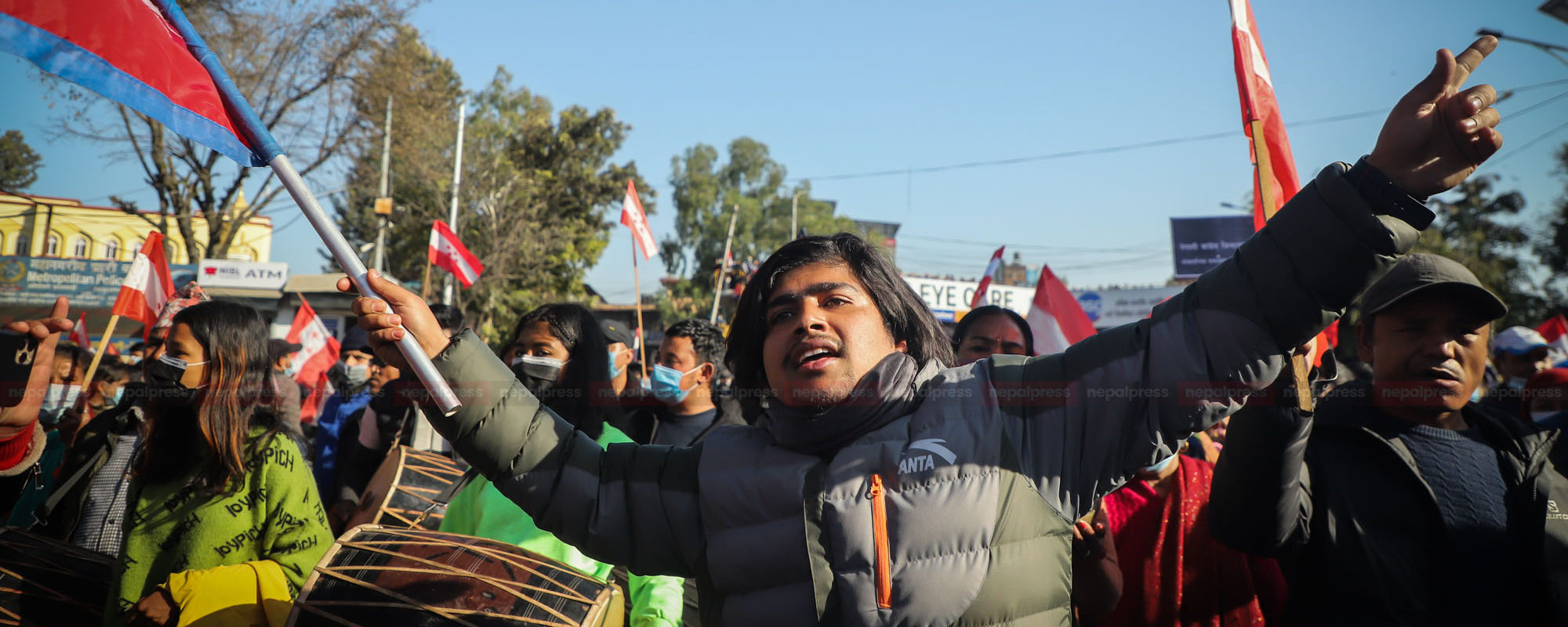 काठमाडौंमा यस्तो रह्यो कांग्रेसको प्रदर्शन (फोटोफिचर)