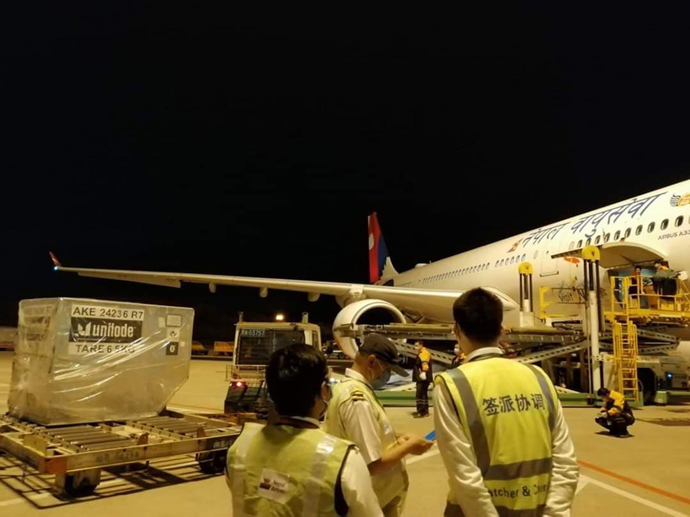 कोरोनाविरुद्धको खोप लिन नेपाल एयरलाइन्सको जहाज चीन जाँदै