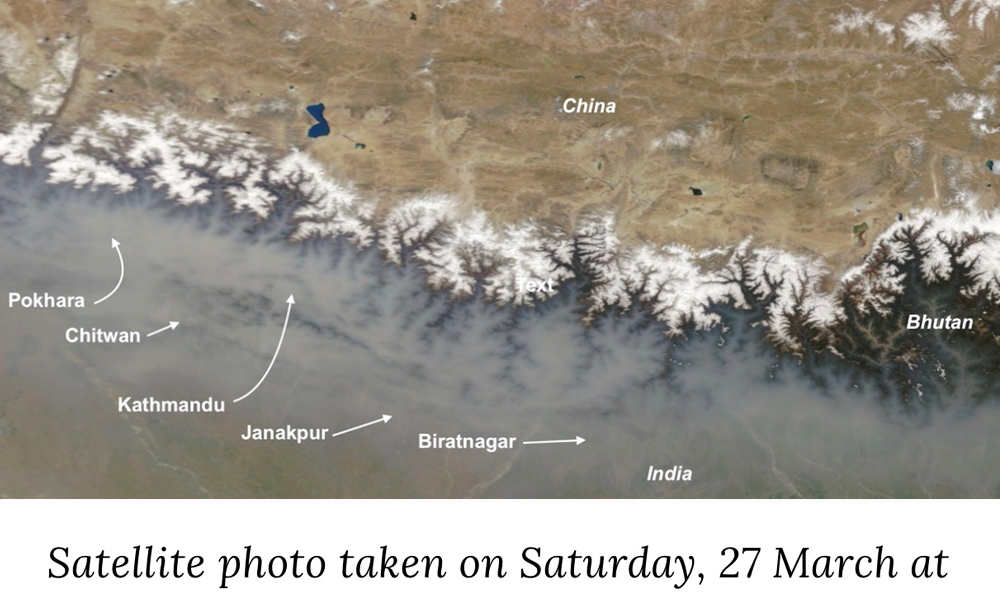 नेपालको वायुप्रदूषण भुटानदेखि तिब्बतसम्म फैलियो, थिम्पुमा सतर्क रहन निर्देशन