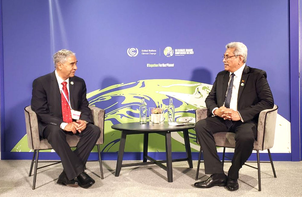 प्रधानमन्त्री देउवा र श्रीलङ्काका राष्ट्रपति राजपाक्षेबीच भेटवार्ता