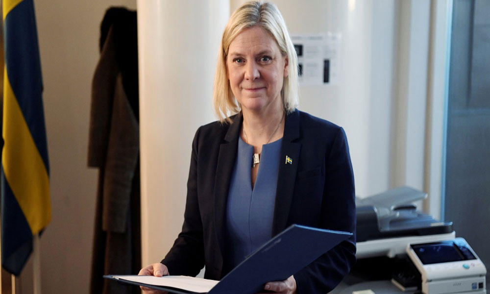 नियुक्तिको १२ घण्टा नबित्दै स्वीडेनकी पहिलो महिला प्रधानमन्त्रीले दिइन् राजीनामा