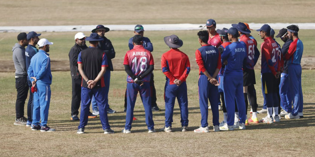 क्रिकेट विवाद समाधानउन्मुखः टी-२० विश्वकप क्वालिफायरको बन्द प्रशिक्षण सुरू