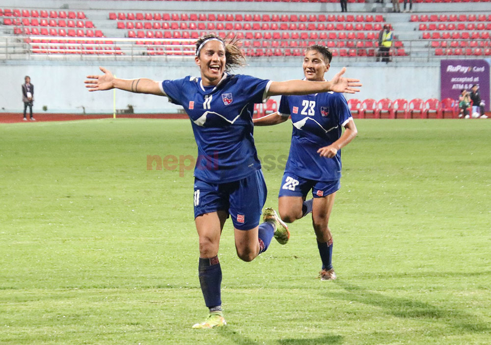 महिला साफ फुटबल : भुटानमाथि नेपालको दवदवा, उद्घाटन खेलमा ४-० ले विजयी