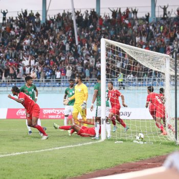 नेपाल पहिलो हाफमा ३-० ले अगाडि, बंगलादेशविरुद्ध अञ्जनको ह्याट्रिक