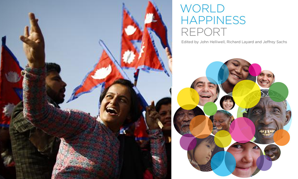 वर्ल्ड ह्यापिनेस रिपोर्टमा नेपाल ७८औं स्थानमा, चीन र भारत कहाँ ?