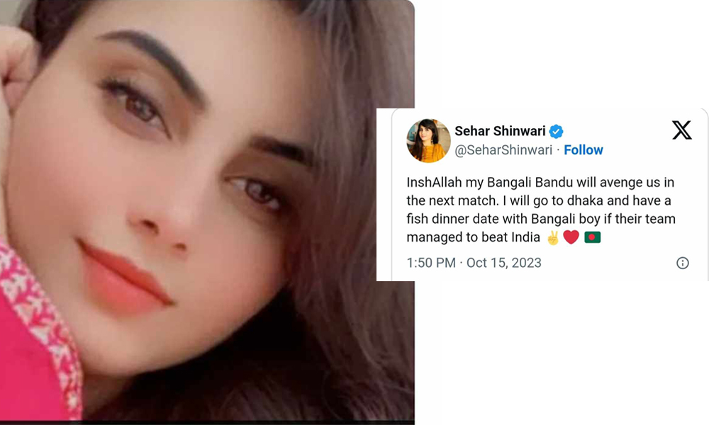 पाकिस्तानी अभिनेत्रीको वाचा- विश्वकपमा भारतलाई हराए बंगलादेशका क्रिकेटरसँग डेट जाने