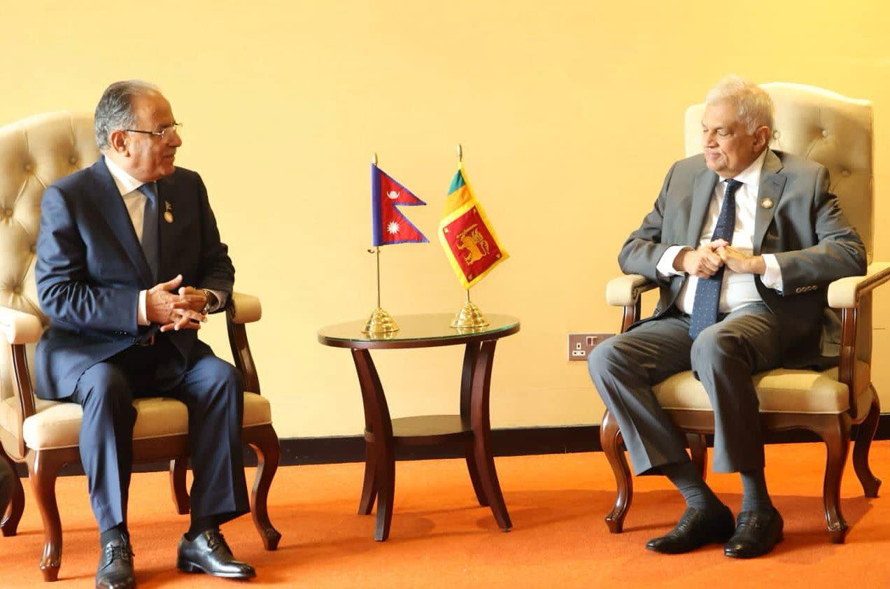 प्रधानमन्त्री प्रचण्ड र श्रीलंकाका राष्ट्रपति सिङ्घेबीच भेटवार्ता